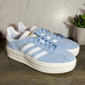 Adidas Gazelle Bold Womens Sneaker Shoes 'Clear Sky' Blue White